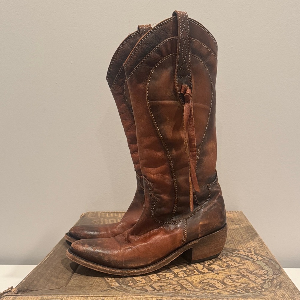 LIBERTY Black Western Leather Boots